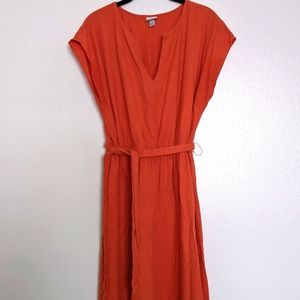 Orange linen dress